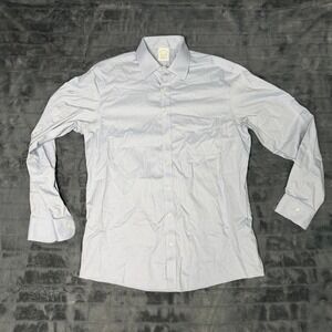 Brooks Brothers Milano Fit Dress Shirt 15.5 33 Blue Non-Iron Supima Cotton 3726
